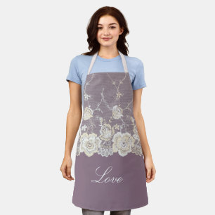 Tablier Orhidee violette florale amour romantique
