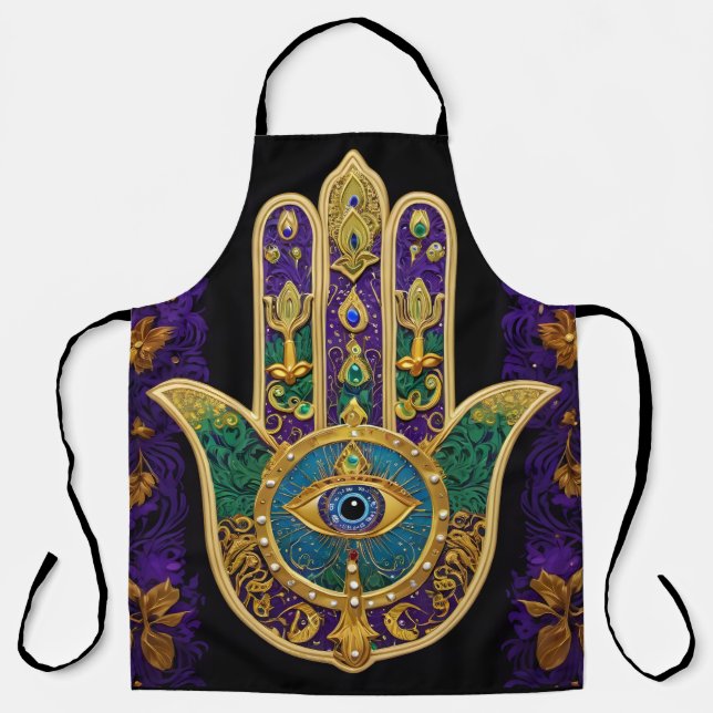 Tablier Ornate Gold Troisième Oeil Hamsa (Recto)