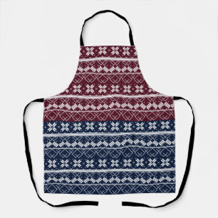 Tablier Ornement scandinave sur un bleu bordeaux