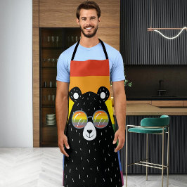 Tablier Ours arc-en-ciel LGBT gay pride en verre