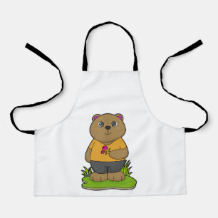 Tablier Ours aux fleurs
