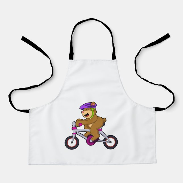 Tablier Ours avec vélo et casque (Recto)