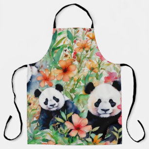 Tablier Ours de panda aquarelle