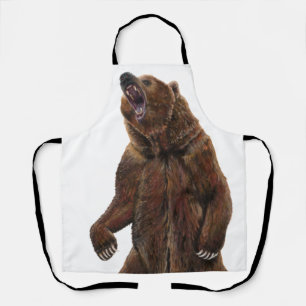 Tablier Ours grizzli - Peinture en acrylique
