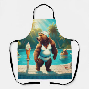 Tablier Ours Grizzly À La Piscine