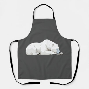 Tablier Ours Polaire Adorable Mignonne Animal Dormir Relax