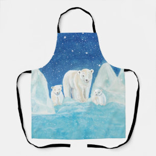Tablier Ours polaires et paysage hivernal