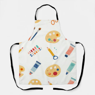 Tablier Outils de peinture d'artiste Motif Mignon Aquarell