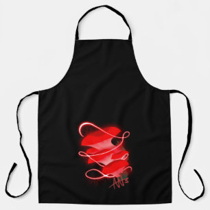 Tablier Oyster enchanté brillant rouge Champagne noir