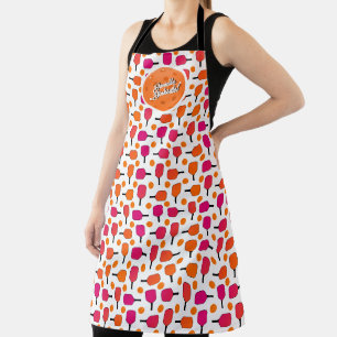 Tablier Pagaies de Pickleball Rose et Orange Personnalisée