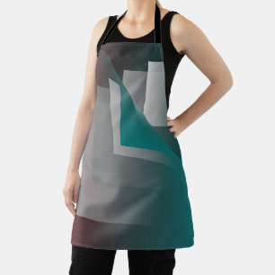 Tablier Pages turquoises en gris bordeaux