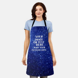 Tablier Pailleté Bleu Personnalisé - Pour Femmes