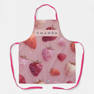Tablier Pailleté Personnalisé Rêve de Fraise Étincelant