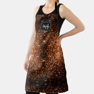 Tablier Paillettes de faux reflets en cuivre bronze marron