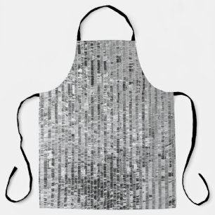 Tablier Paillettes en argent motif transparent