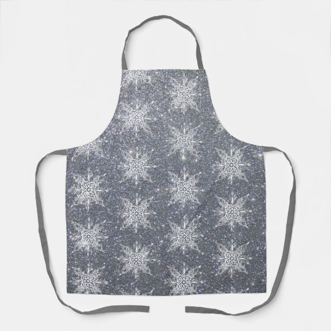 Tablier Paillettes et flocons de neige  (Recto)
