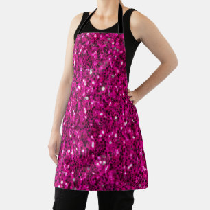 Tablier Paillettes fausses étincelles rose chaud