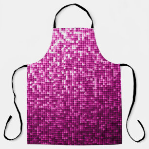 Tablier Paillettes roses, argent, paillettes noires