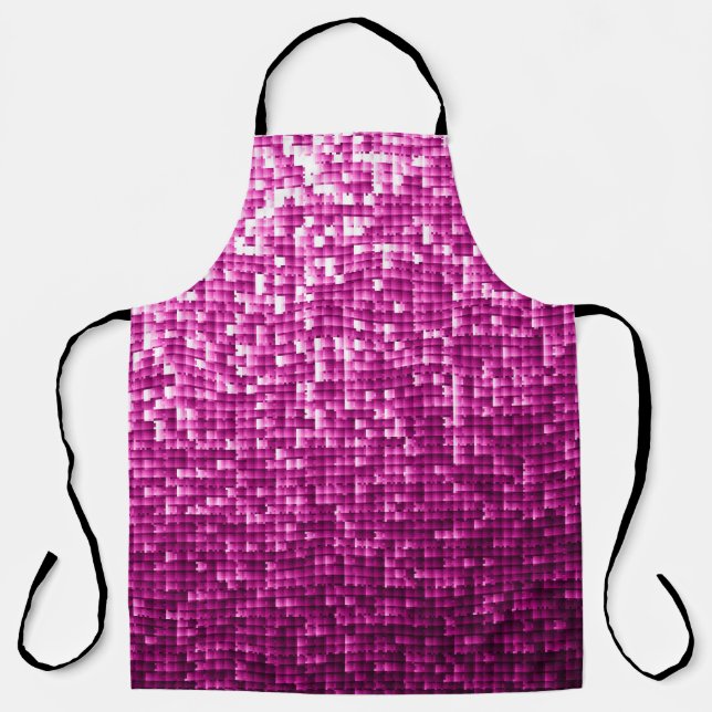Tablier Paillettes roses, argent, paillettes noires (Recto)