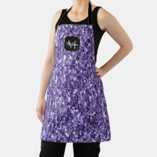 Tablier Paillettes violet ultra violet monogramme