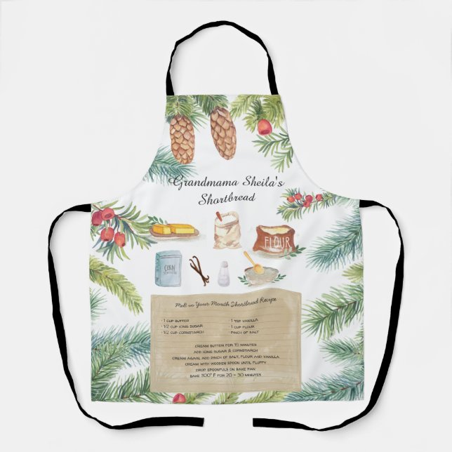 Tablier Pain court Recette Héirloom Apron (Recto)