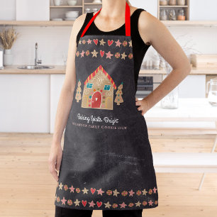 Tablier Pain d'épices Cuisine Chalkboard Vacances Typograp
