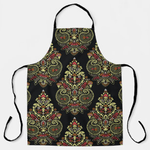 Tablier Paisley, arrière - plan noir géométrique
