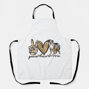 Tablier Paix, Amour, Aussie, chien de berger australien, A