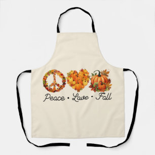 Tablier Paix, Amour, Automne - Vibes d'automne douillettes