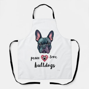 Tablier Paix Amour Bouledogues Galaxie Vintage Bouledogue