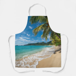 Tablier Palmiers Plage Tropicale Océan