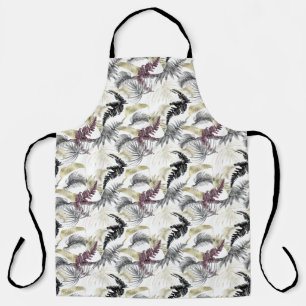 Tablier Palmiers tropicaux, Ferne au vin et noir