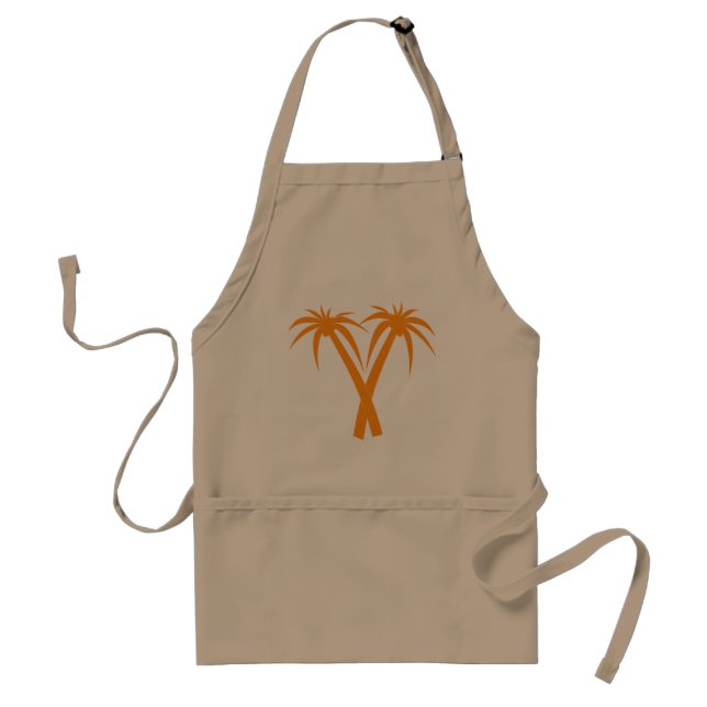 Tablier Palmiers tropicaux orange été (Devant)