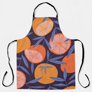 Tablier Pamplemousse Vintage, Motif de fruits tropicaux.
