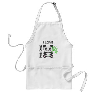 Tablier Panda à points croisés drôle