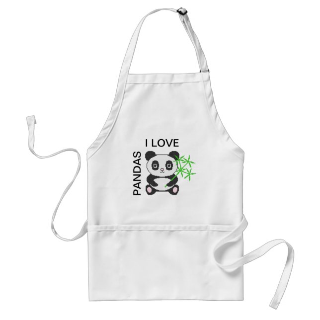 Tablier Panda à points croisés drôle (Devant)
