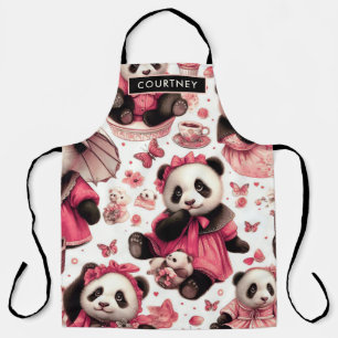 Tablier Panda bébé vintage mignonne sans joint