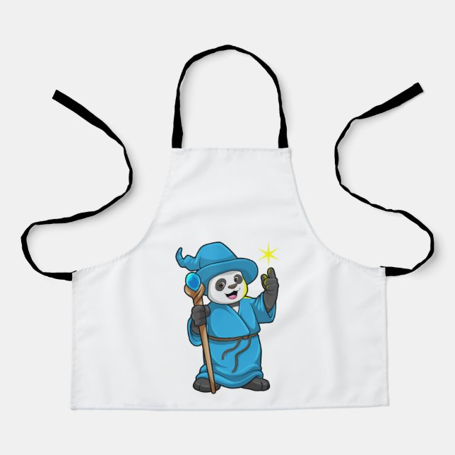 Tablier Panda comme Assistant avec baguette magique (Recto)