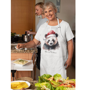 Tablier Panda de Noël, personnalisable