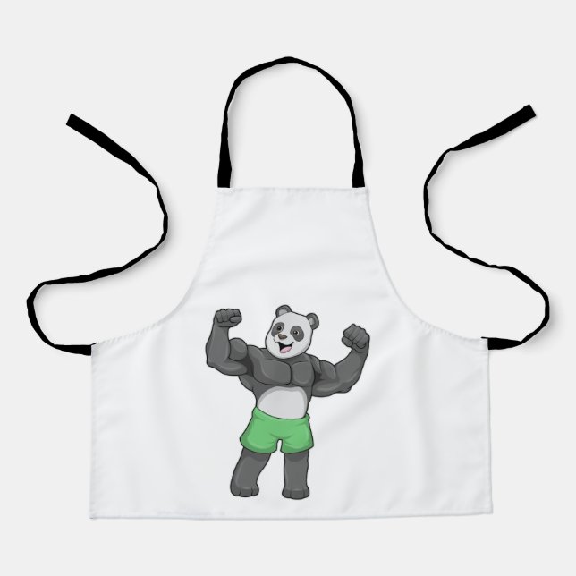 Tablier Panda en Bodybuilder au Bodybuilding (Recto)