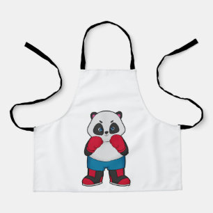 Tablier Panda en boîte avec gants de boxe