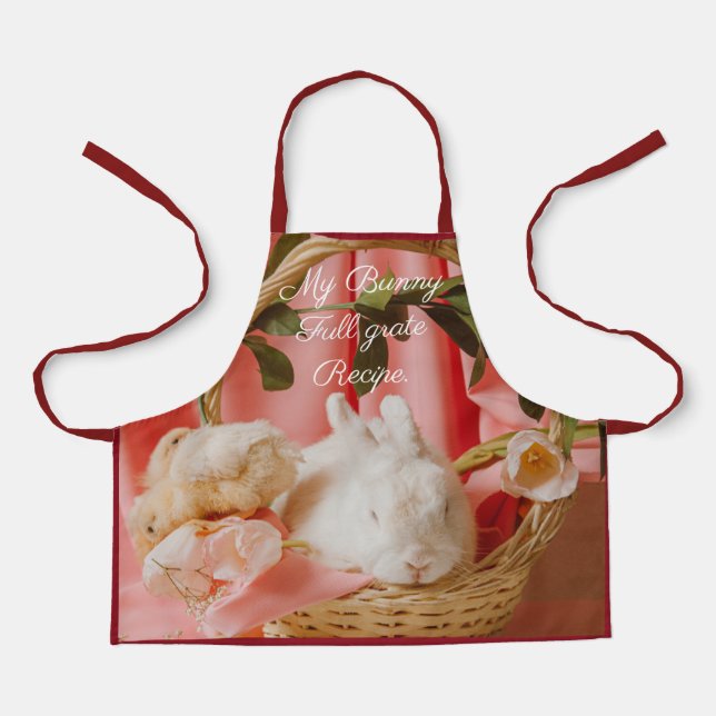 Tablier Panier Bunny Charme Cuisine personnalisée (Recto)