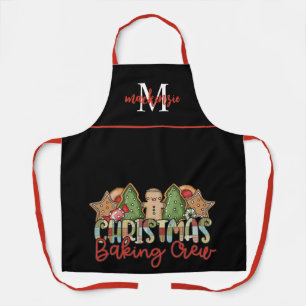 Tablier Panier de Noël Monogramme de pays mignon