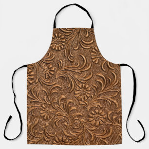 Tablier panneau floral gaufré, cuivre