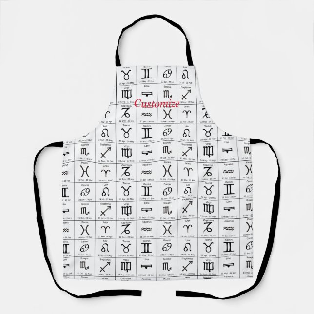Tablier Panneau solaire Zodiac Calendrier Astrologie Thund (Recto)