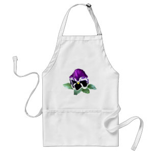 Tablier Pansy pourpre et blanc