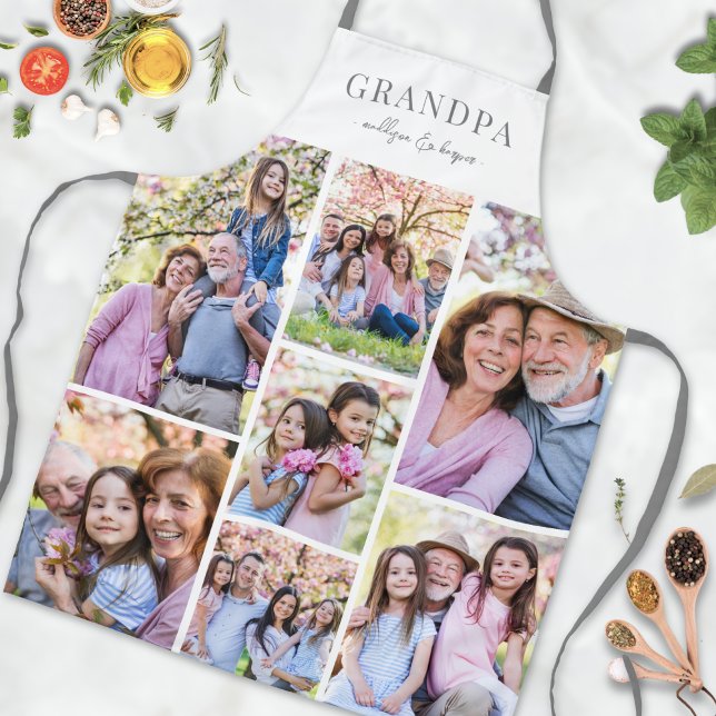 Tablier Pap-grand personnalisé avec photo (Personalized Photo Grandpa Apron)
