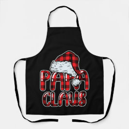 Tablier Papa Claus Santa Hat Red Buffalo Plaid Christmas