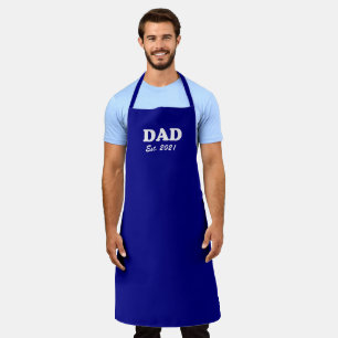 Tablier Papa Custom Date Est cobalt bleu Moderne grill bar