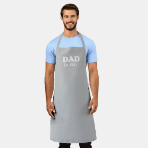 Tablier Papa Custom Date établie gris clair grill barbecue